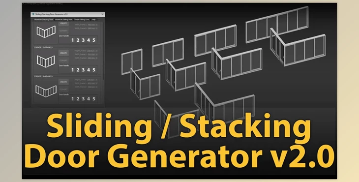 Gumroad - Download uPVC Sliding Door Generator v2.0 for 3ds Max