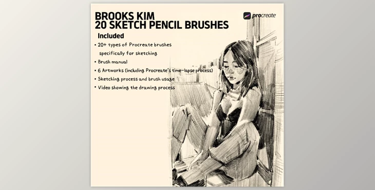 Gumroad - Download brookskim - 20 Sketch Pencil Brushes For Procreate