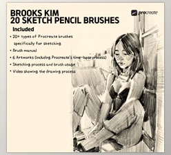 Gumroad - Download brookskim - 20 Sketch Pencil Brushes For Procreate