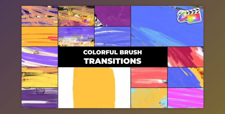Download Colorful Brush Transitions | FCPX (Videohive 58087971)