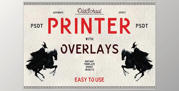 Download Oldschool Printer Template (Creative Market 291369036)
