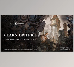 Blender - Download Gears District - Steampunk Constructs Kitbash Buildings