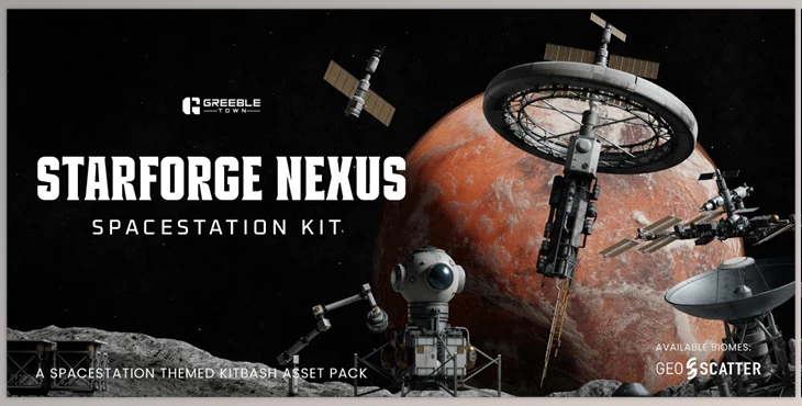 Blender - Download Starforge Nexus - Spacestation Kitbash Greeble Assets