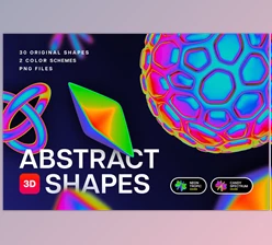 Download Iridiscent Abstract 3D Objects (Creative Market 291459281)