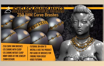 Artstation - Download Jewelry Chains Maker 250 <span class='badge badge-warning'>ZBrush</span> Curve IMM Brushes for <span class='badge badge-warning'>ZBrush</span>