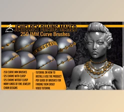 Artstation - Download Jewelry Chains Maker 250 ZBrush Curve IMM Brushes for ZBrush