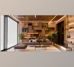 Blender - Download Modern Abstract Wooden Living Room