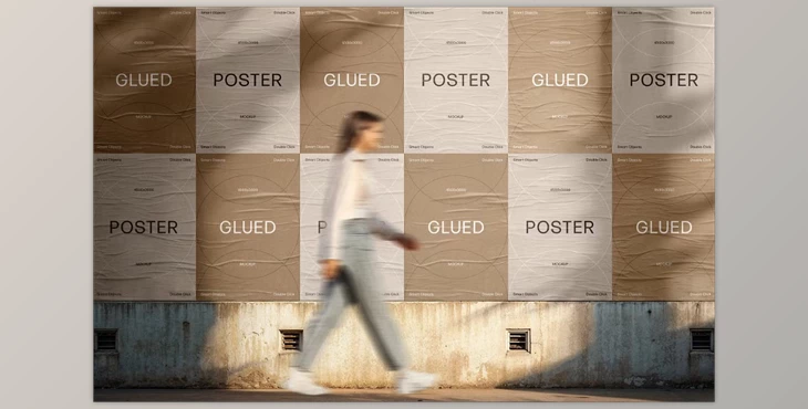 Download Outdoor Glued Posters Mockup (Creative Market 291531793)