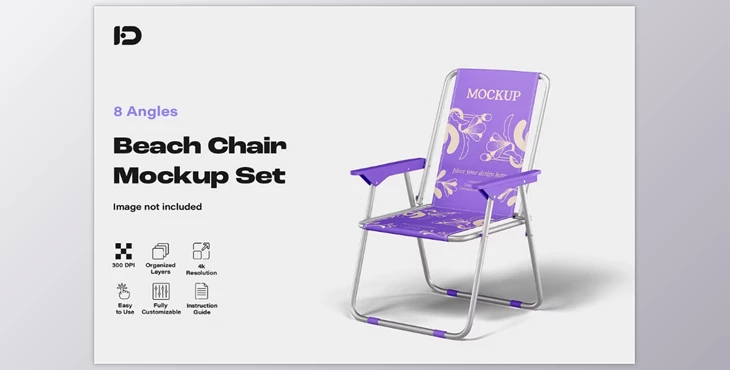 Download Beach Chair Mockup Set (CreativeMarket 290930310)
