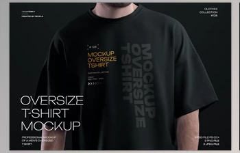 Download 3 <span class='badge badge-warning'>Mockups</span> Oversize T-shirt (Creative Market 291261161)