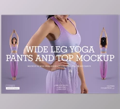 Download Mockup Wide Leg Pants and Top vol.02 (Creative Market 291507415)