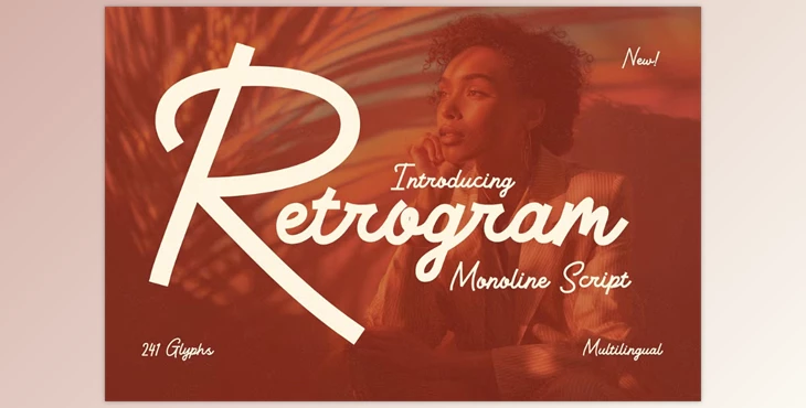 Download Retrogram - Vintage Monoline Script (Creative Market 291554969)