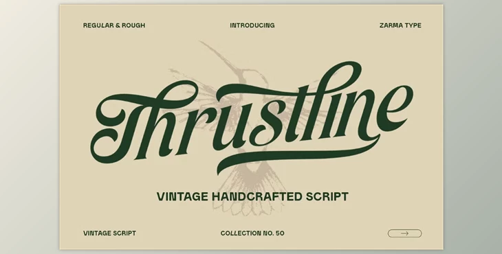 Download Thrustline - Vintage Script Font (Creative Market 291554704)