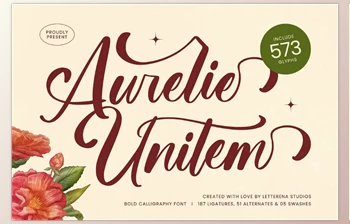 Download Aurelie Unitem Bold <span class='badge badge-warning'>Calligraphy</span> Font (Creative Market 291557402)
