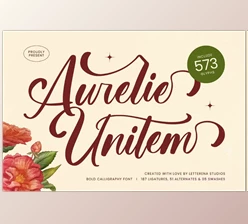 Download Aurelie Unitem Bold Calligraphy Font (Creative Market 291557402)