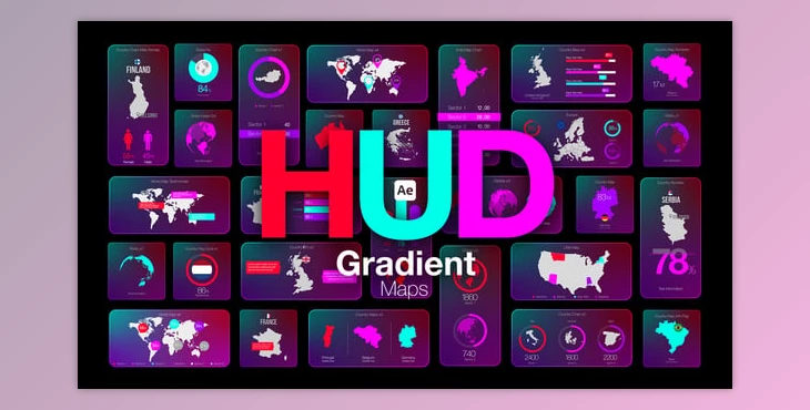 Download HUD Gradient Maps (Videohive 58578266) - AE Project