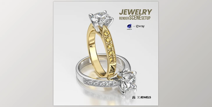 Artstation - Download Jewelry 3D Rendering Scene Setup for Cinema 4D with V-ray 5