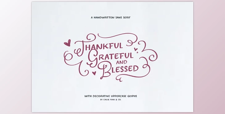 Download Thankful Grateful & Blessed Type (Creative Market 291427971)