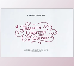 Download Thankful Grateful & Blessed Type (Creative Market 291427971)