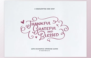 Download Thankful Grateful & Blessed <span class='badge badge-warning'>Type</span> (Creative Market 291427971)