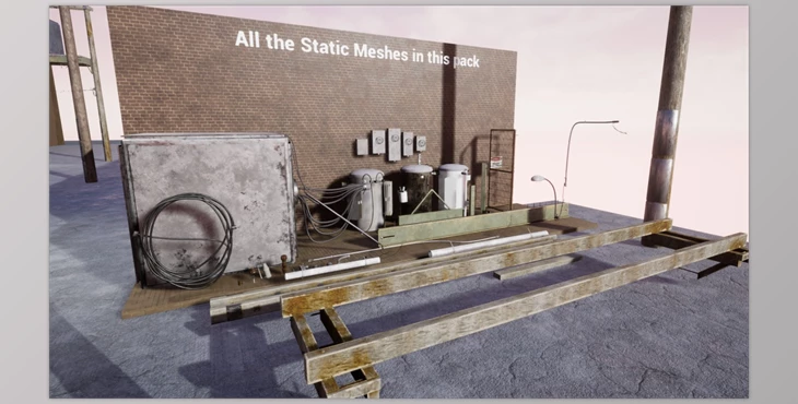 UE Model Download Procedural Utility Tower and Electric Meters (For 4.26+)