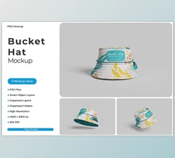 Download Bucket Hat Mockup (Creative Market 196294292)