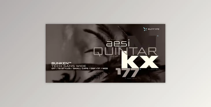 myfonts - Download Bunken Tech Sans Wide Font Family 48xOTF