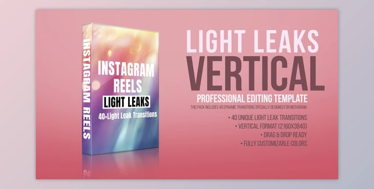 Download Instagram Reels Light Leaks – Vertical Transitions Pack for Stories & Shorts (Videohive 58693192) - AE Project