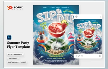 Download <span class='badge badge-warning'>Summer</span> Party Flyer Template (Creative Market 291366894)