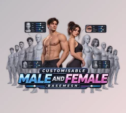 Customisable Male and Female Basemesh for Blender by Gumroad (v2.1)