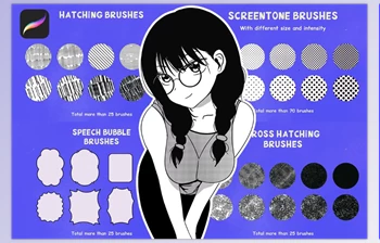 Download 200 Procreate Manga Megapack (Creative Market 291634017)