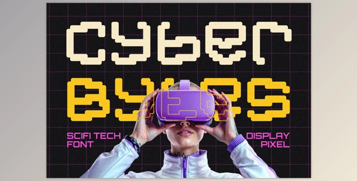 Download Cyber Bytes Futuristic Pixel Font (Creative Market 291607127)