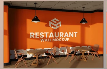 Download Restaurant <span class='badge badge-warning'>Wall</span> Mockup (Creative Market 291553064)