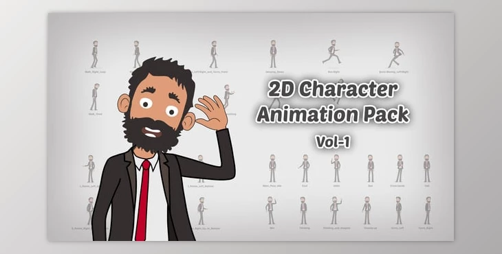 Download 2D Character Animation Pack Vol 1 (Videohive 58827803) - AE Project