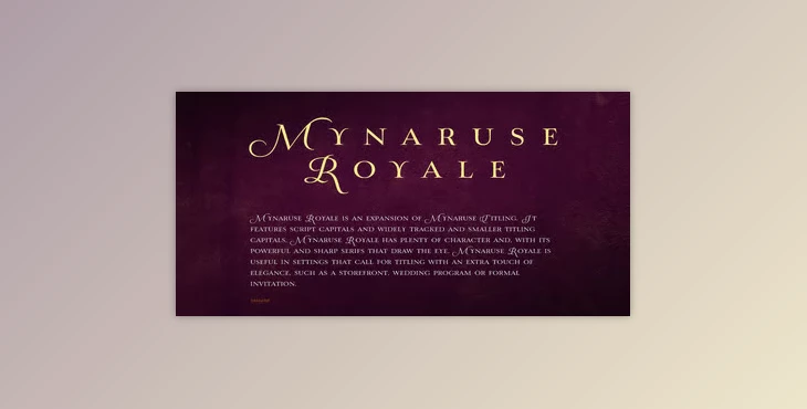 Myfonts - Download Mynaruse Royale Font Family 6xOTF