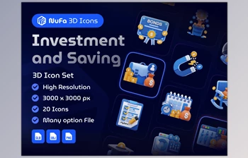 <span class='badge badge-warning'>ui8</span> - Download Investment and Saving <span class='badge badge-warning'>3D</span> icon set