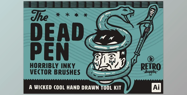 RetroSupply - Download The Dead Pen | A Wicked Cool Hand Drawn Tool Kit for Adobe Illustrator