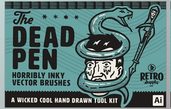 RetroSupply - Download The Dead Pen | A Wicked Cool Hand Drawn Tool <span class='badge badge-warning'>Kit</span> for Adobe Illustrator