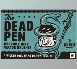 RetroSupply - Download The Dead Pen | A Wicked Cool Hand Drawn Tool Kit for Adobe Illustrator