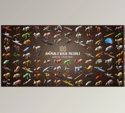 Blender - Download 100 Animals Base Meshes