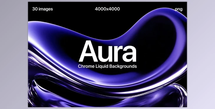 Download Aura - Chrome Liquid Backgrounds (Creative Market 291194542)