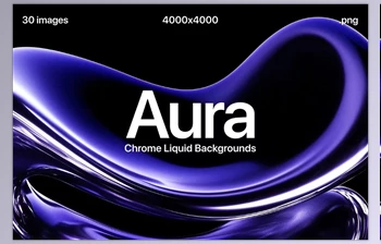 Download <span class='badge badge-warning'>Aura</span> - Chrome Liquid Backgrounds (Creative Market 291194542)
