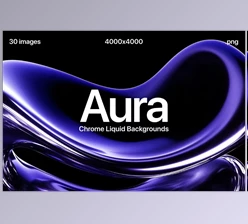 Download Aura - Chrome Liquid Backgrounds (Creative Market 291194542)