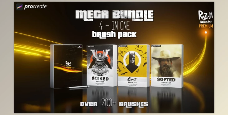 Gumroad - Download RAZUM_INC MEGA BUNDLE PREMIUM FOR PROCREATE 5 (4 in 1)