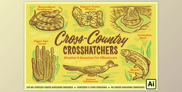 Retro Supply - Download Cross-Country Crosshatchers for Adobe Illustrator