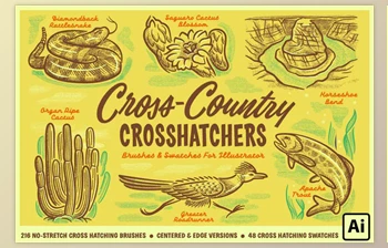 <span class='badge badge-warning'>Retro</span> Supply - Download Cross-Country Crosshatchers for Adobe Illustrator