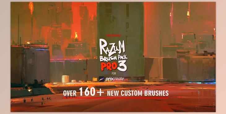 Gumroad - Download RAZUM_INC BRUSH PACK PRO 3 for PROCREATE 5