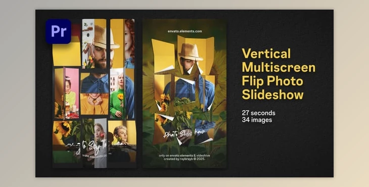 Download Vertical Multiscreen Flip Photo Slideshow | Premiere Pro (Videohive 59037248)