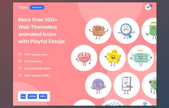 <span class='badge badge-warning'>UI8</span> - Download Tinies Animated More than 100 colorful and funny tiny animated <span class='badge badge-warning'>Icons</span>