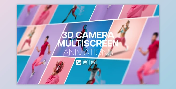 Download 3D Camera Multiscreen Animations (Videohive 59060978) - AE Project